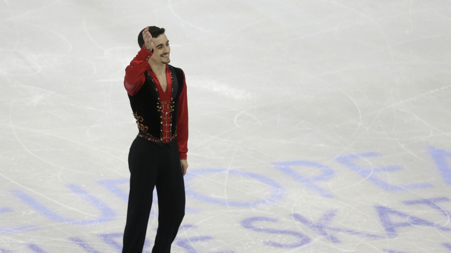 Javier Fern&aacute;ndez, tras acabar el programa corto del Europeo de Bratislava