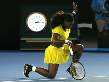 Serena Williams, tras ganar a Radwanska en Australia Serena Williams, tras ganar a Radwanska en Australia