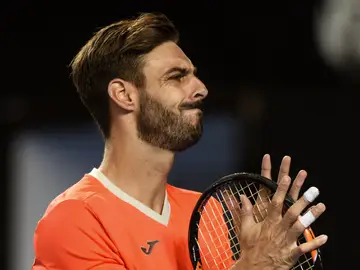 Marcel Granollers lamenta un fallo durante su partido Marcel Granollers lamenta un fallo durante su partido