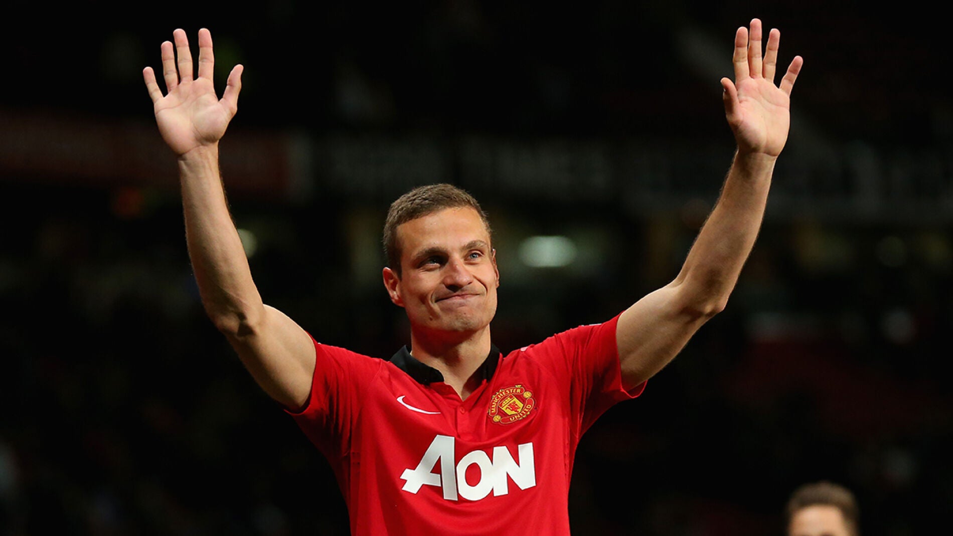 Nemanja Vidic, durante un partido con el Manchester United