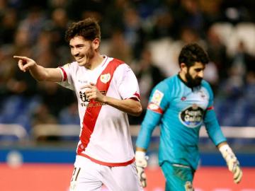 Jozabed celebra un gol con el Rayo Vallecano