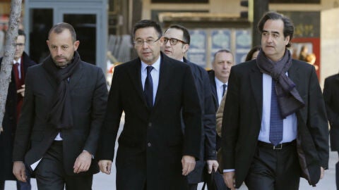 Rosell y Bartomeu camino de la Audiencia Nacional
