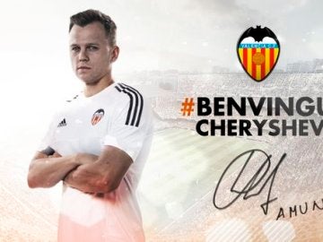 Mensaje de bienvenida a Cheryshev por parte del Valencia