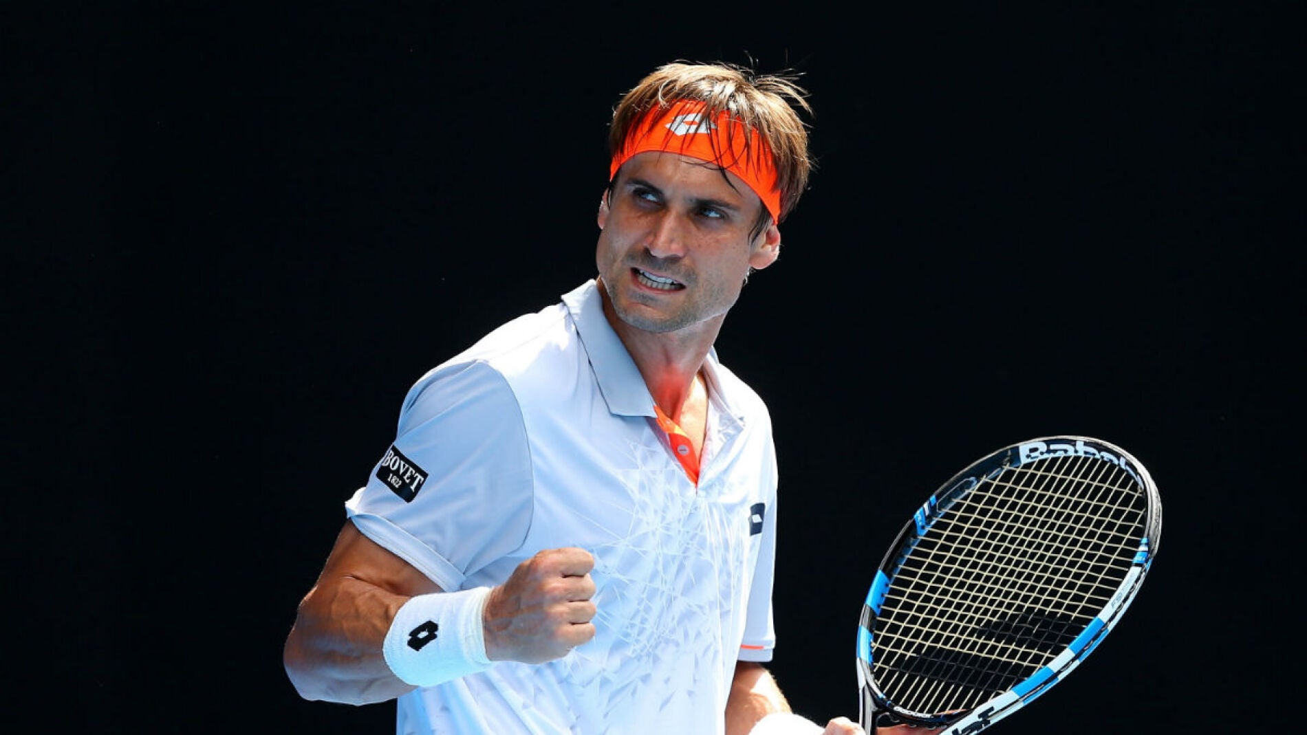 David Ferrer celebra un punto en el Open de Australia