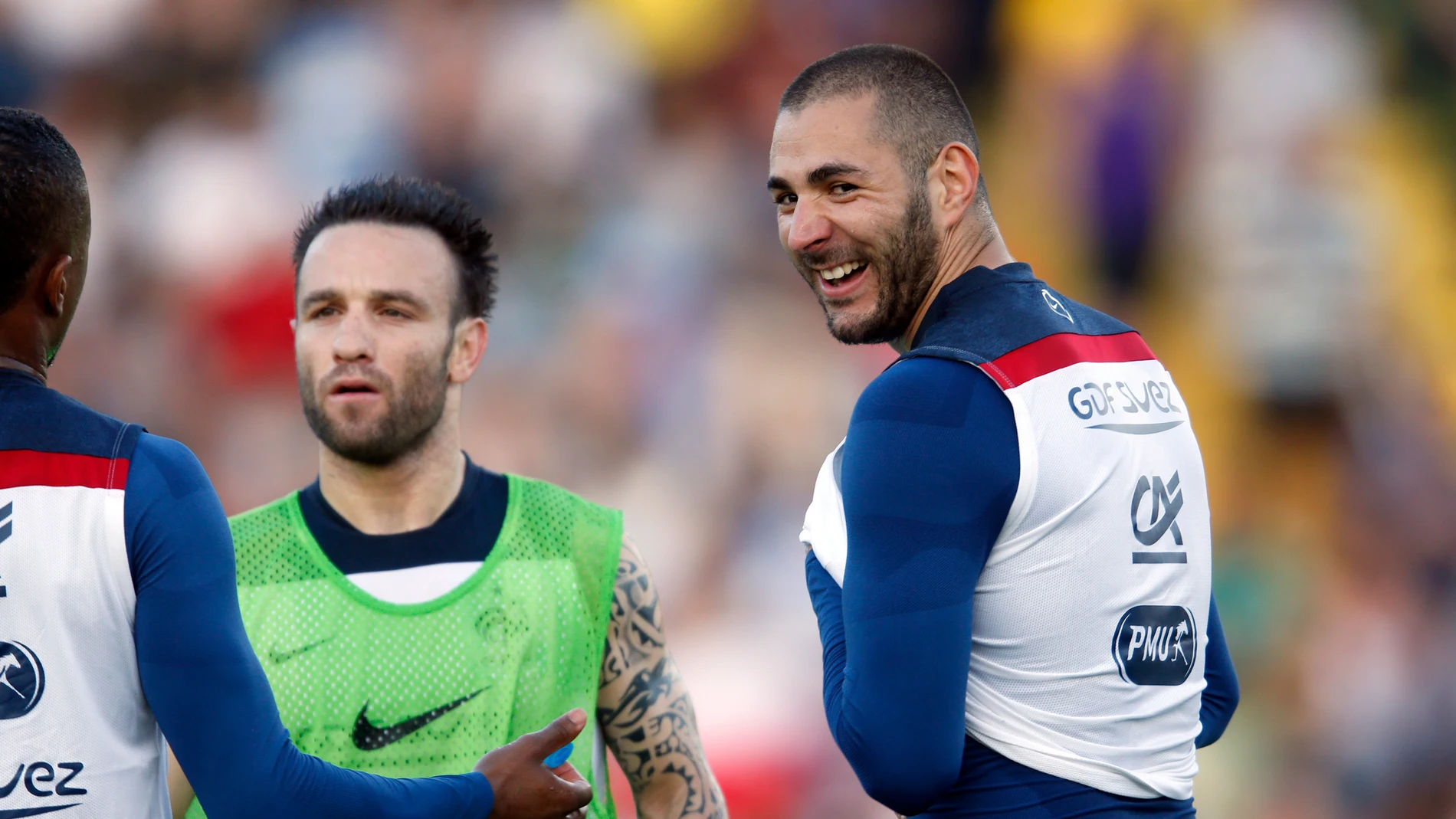Benzema y Valbuena en una concentración de la selección francesa Benzema y Valbuena en una concentración de la selección francesa