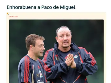 La entrada del blog de Rafa Benítez La entrada del blog de Rafa Benítez