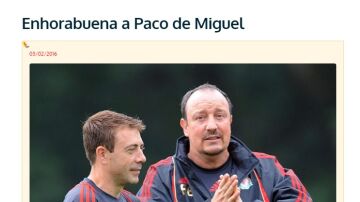 La entrada del blog de Rafa Benítez