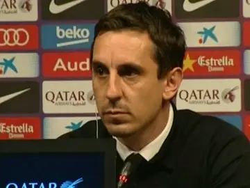 Gary Neville, en rueda de prensa Gary Neville, en rueda de prensa