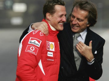 Schumacher y Montezemelo, en la presentación de un coche en Ferrari en 2006