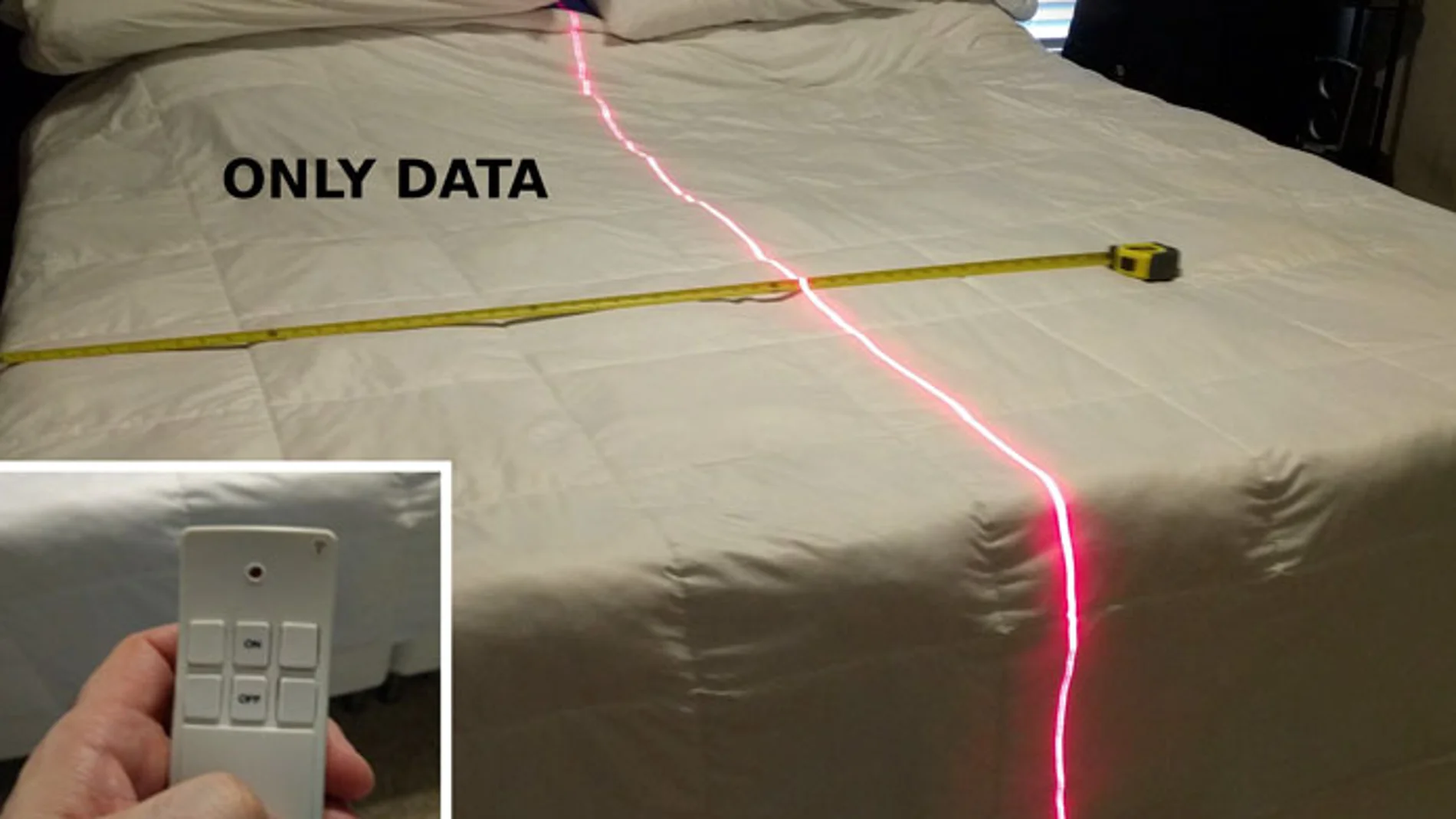 Cama dividida en dos con un láser