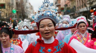 Celebraci&oacute;n en las calles de Madrid