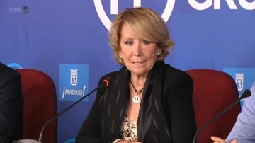 Esperanza Aguirre en rueda de prensa