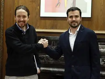 Alberto Garzón y Pablo Iglesias Alberto Garzón y Pablo Iglesias