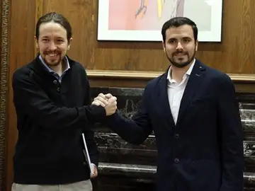 Alberto Garzón y Pablo Iglesias Alberto Garzón y Pablo Iglesias