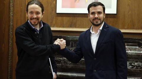 Alberto Garz&oacute;n y Pablo Iglesias