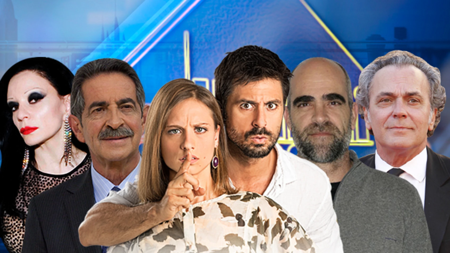 Alaska, Miguel Ángel Revilla, Hugo Silva y Michelle Jenner y Luis Tosar y José Coronado en 'El Hormiguero 3.0'