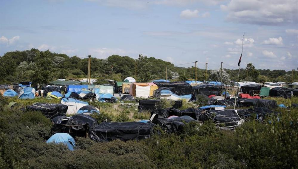Vista del campamento de la "jungla de Calais"