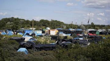 Vista del campamento de la "jungla de Calais"