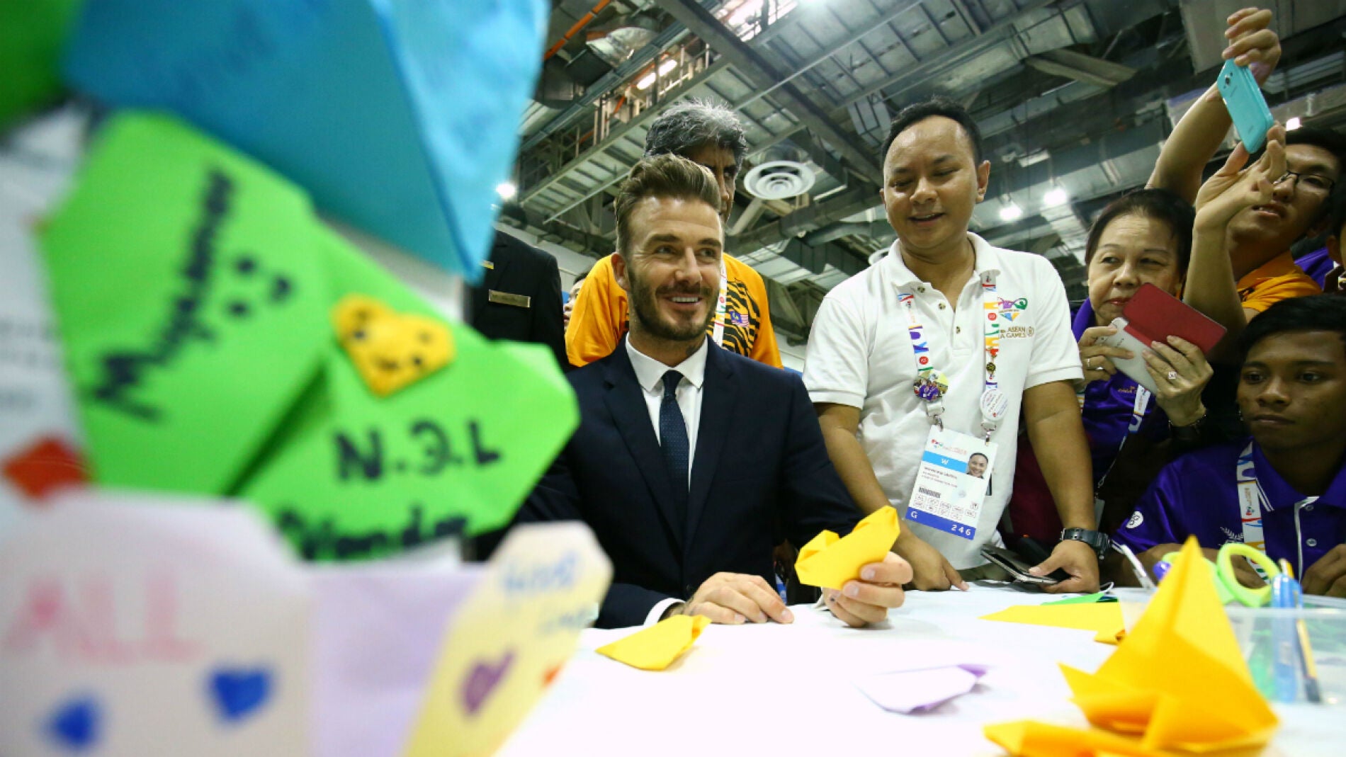 David Beckham, durante un acto