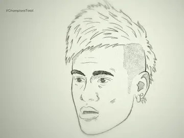 Neymar, dibujado a lápiz Neymar, dibujado a lápiz