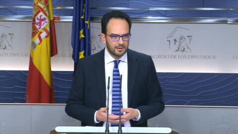 Antonio Hernando durante su comparecencia en el Congreso de los Diputados