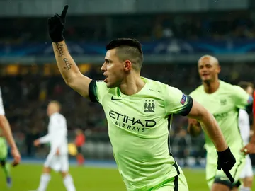 Agüero celebra su gol ante el Dinamo de Kiev Agüero celebra su gol ante el Dinamo de Kiev
