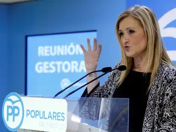 Cristina Cifuentes, durante un acto en la sede del PP Cristina Cifuentes, durante un acto en la sede del PP