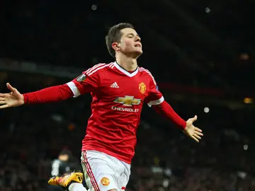 Ander Herrera celebra un gol con el Manchester United Ander Herrera celebra un gol con el Manchester United