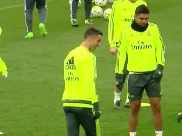 El Real Madrid entrenando El Real Madrid entrenando