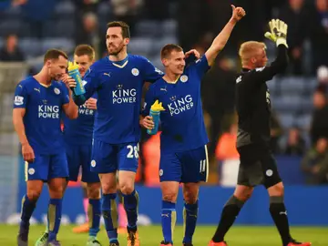 El Leicester celebra su victoria ante el Norwich El Leicester celebra su victoria ante el Norwich