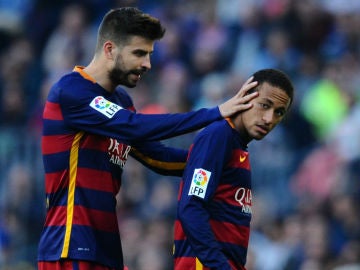 Piqué y Neymar, en un partido del Barcelona