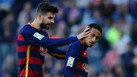 Piqu&eacute; y Neymar, en un partido del Barcelona