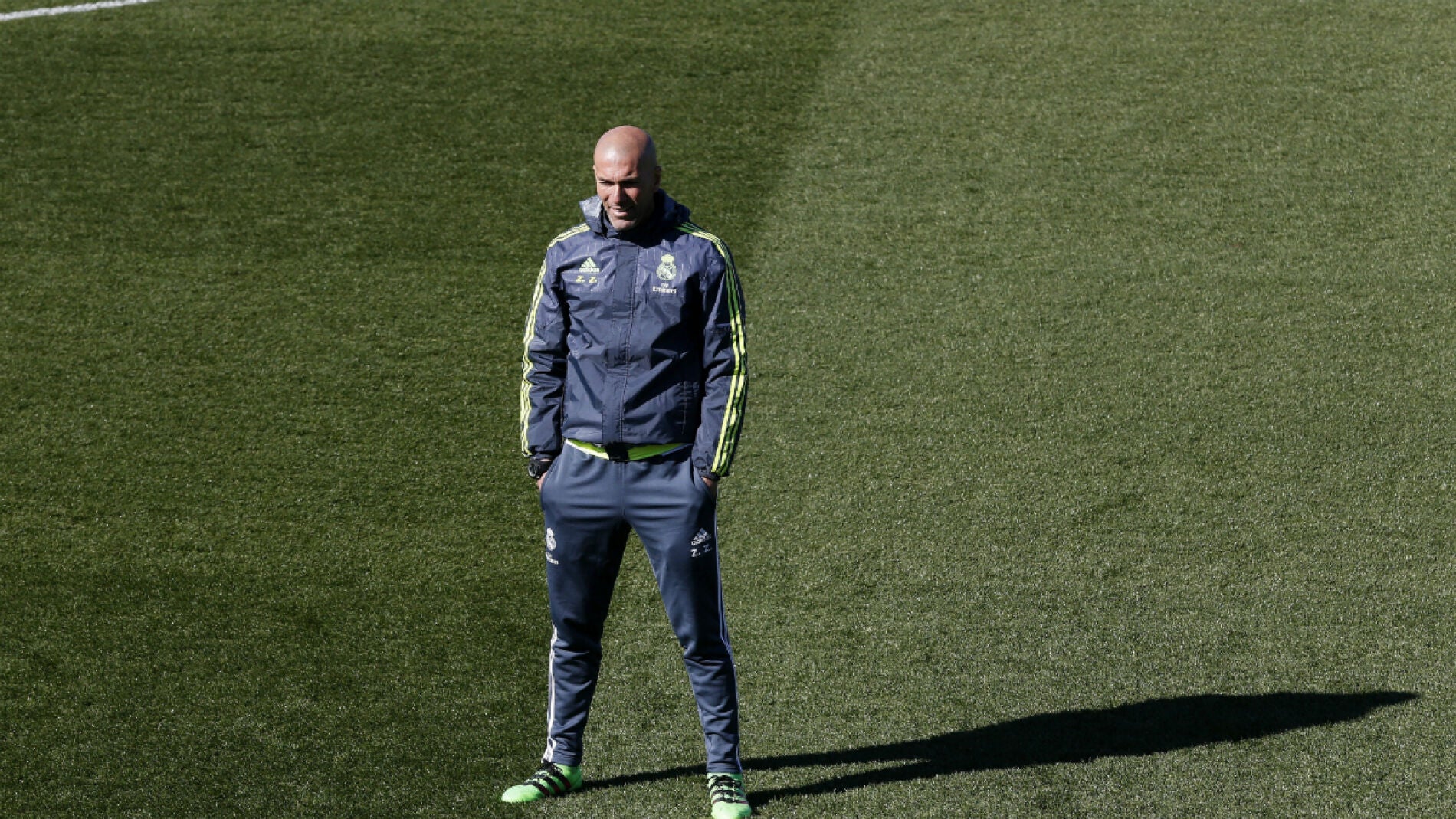 Zinedine Zidane, durante el entrenamiento del Real Madrid