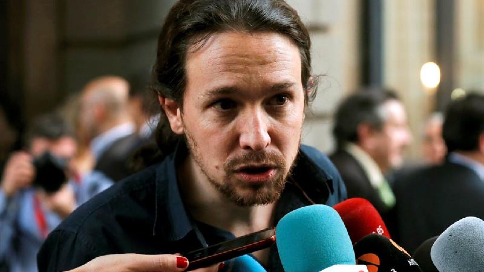 Pablo Iglesias a la salida