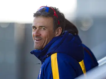 Luis Enrique, durante el entrenamiento del Barcelona Luis Enrique, durante el entrenamiento del Barcelona