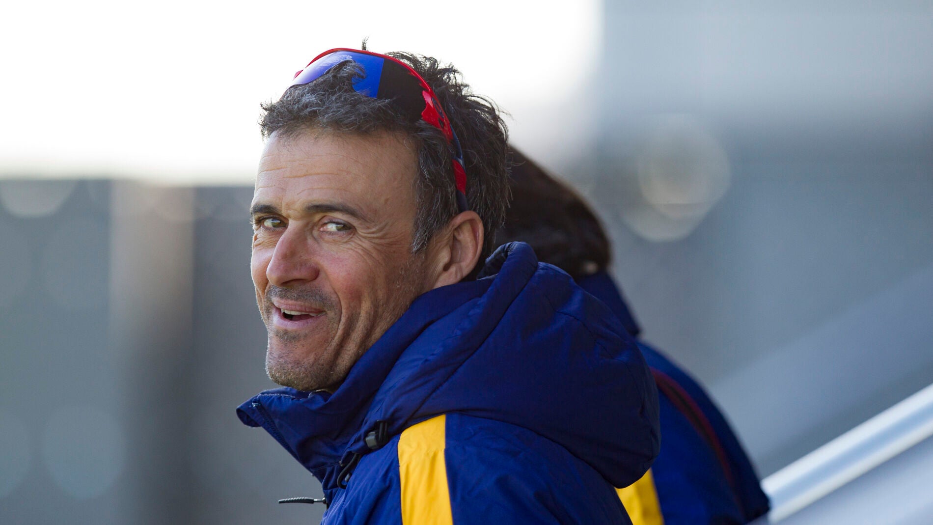 Luis Enrique, durante el entrenamiento del Barcelona