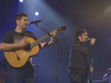 Los hermanos José y David Muñoz (derecha), integrantes del dúo Estopa Los hermanos José y David Muñoz (derecha), integrantes del dúo Estopa