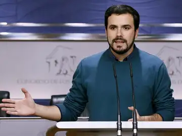 Alberto Garzón en rueda de prensa Alberto Garzón en rueda de prensa