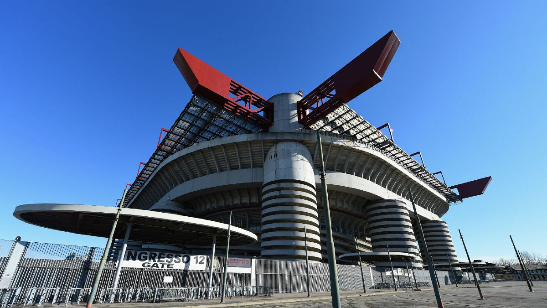 Exterior de San Siro, escenario de la final de la Champions