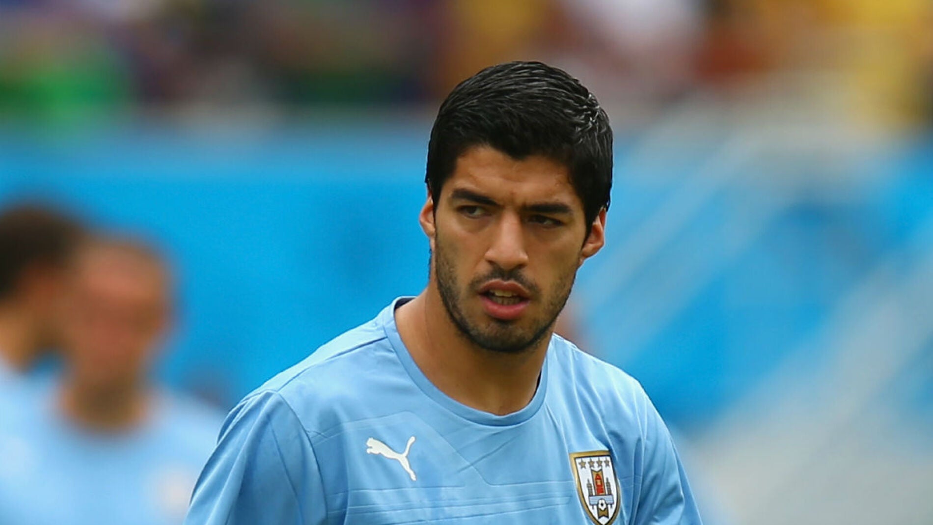 Luis Su&aacute;rez, en un entrenamiento con Uruguay