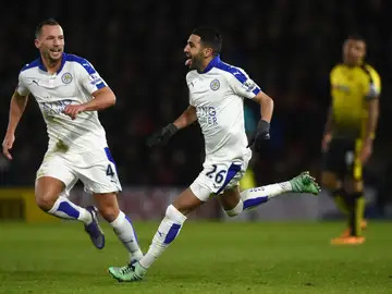 Mahrez celebra su gol ante el Watford Mahrez celebra su gol ante el Watford