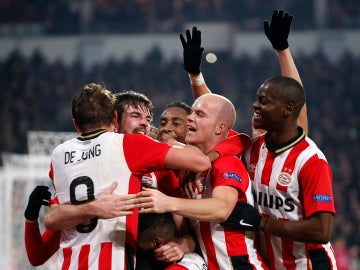 PSV celebrando la victoria