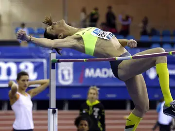 Beitia, en pleno salto Beitia, en pleno salto