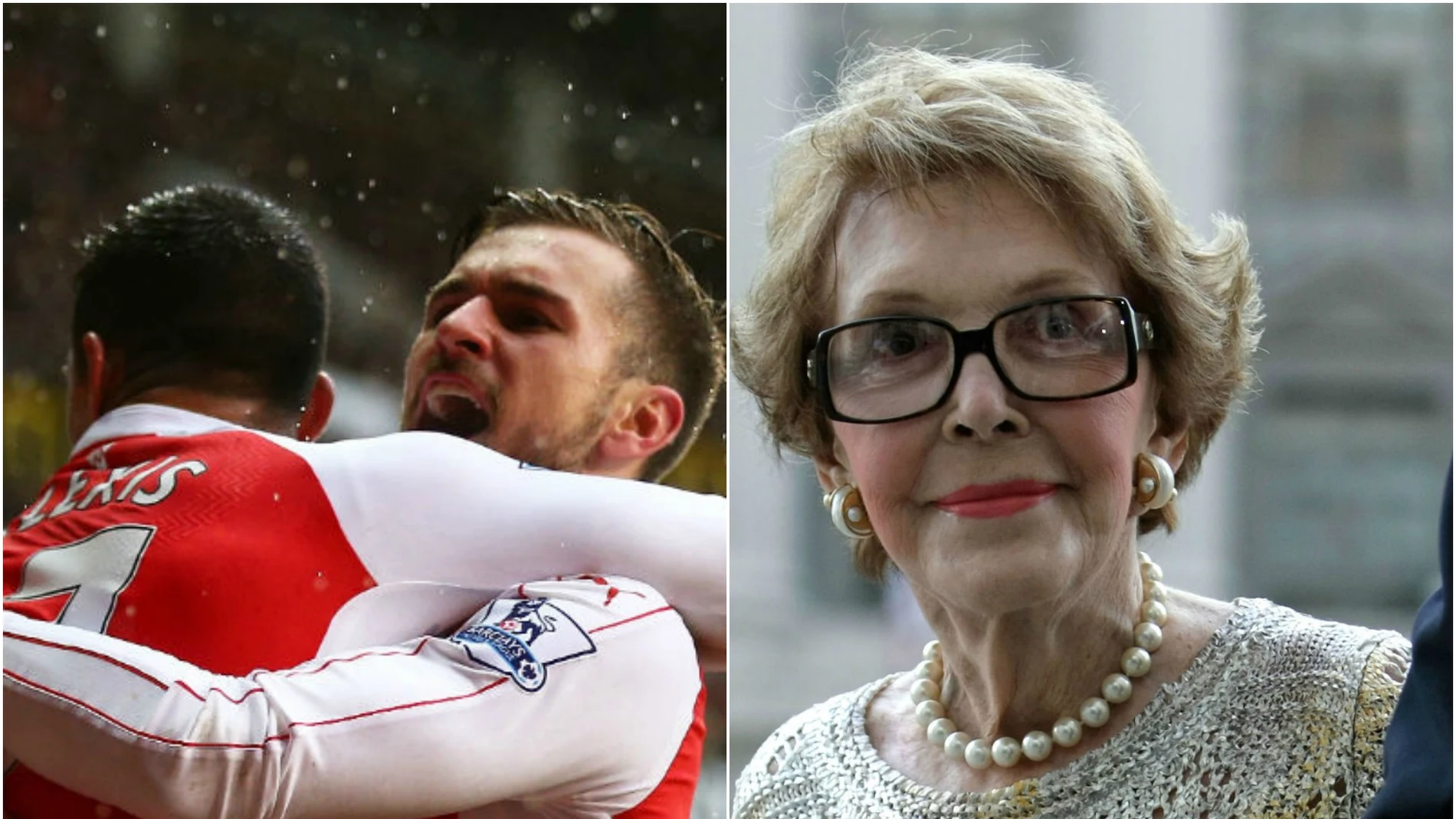 Aaron Ramsey y Nancy Reagan Aaron Ramsey y Nancy Reagan
