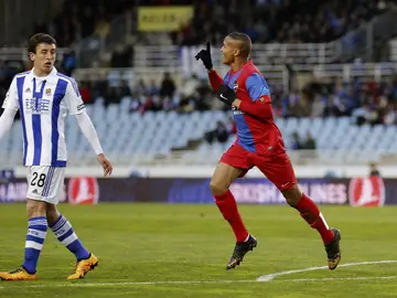 Deyverson festeja un gol contra la Real Deyverson festeja un gol contra la Real
