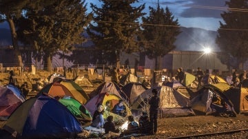 Campamento de refugiados en Idomeni