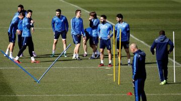 El Real Madrid, en el entrenamiento previo a la Roma