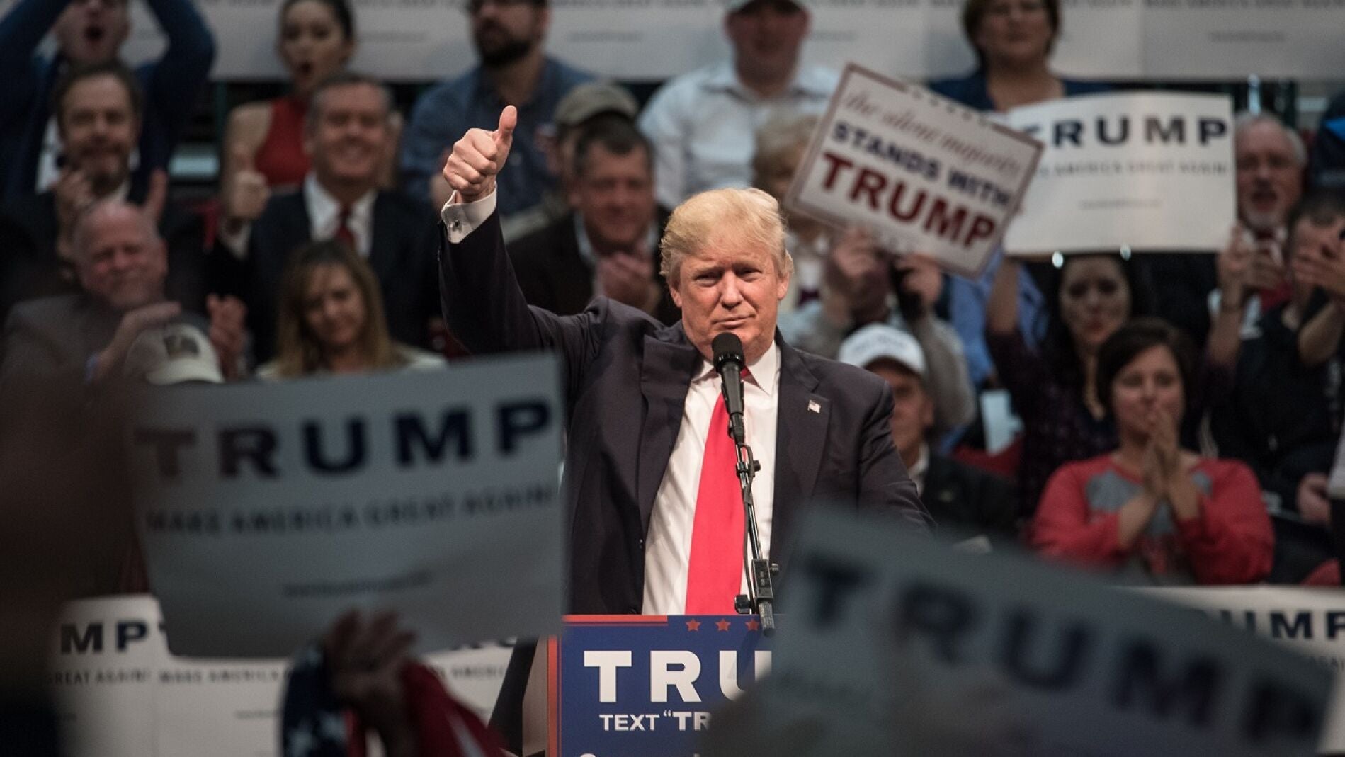 Donald Trump durante un mitin