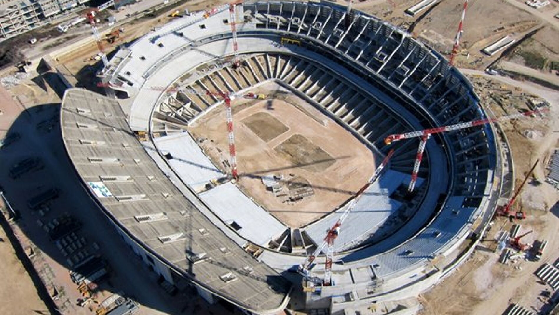 El nuevo estadio de La Peineta, desde arriba