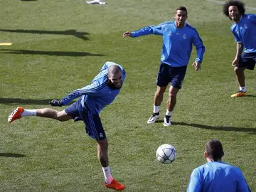 Pepe, durante el entrenamiento con el Real Madrid Pepe, durante el entrenamiento con el Real Madrid